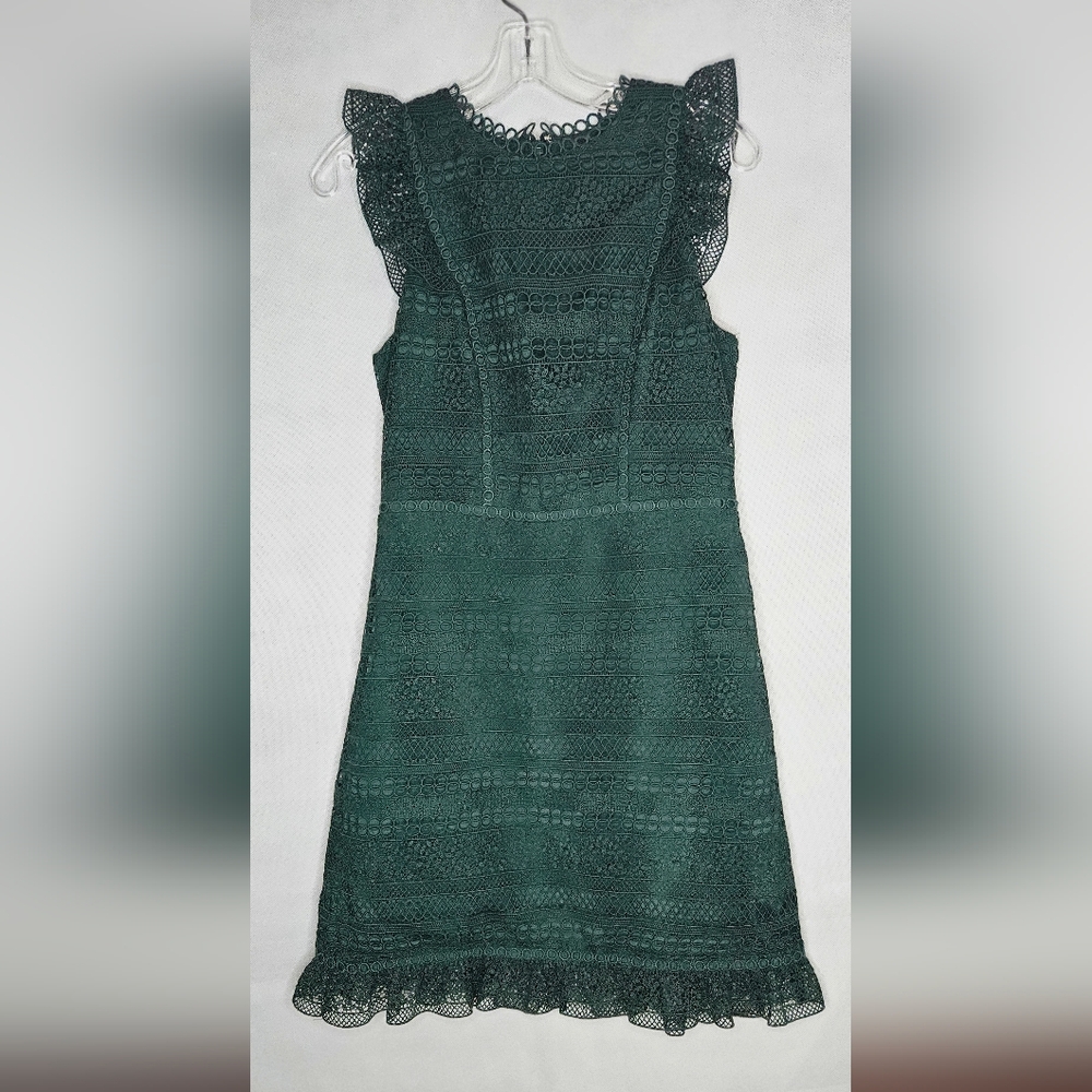 J Crew Elegant Dark Green Lace Sheath Dress Size 2